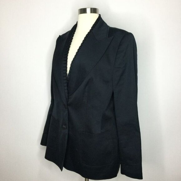 Escada Women's Black Blazer Padded Shoulder Size Small 44 - Picture 3 of 8